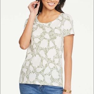 NWT Ann Taylor Factory Floral Scoop Neck Tee